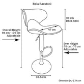 2X Black Bar Stools Faux Leather Mid High Back Adjustable Crome Base Gas Lift Swivel Chairs